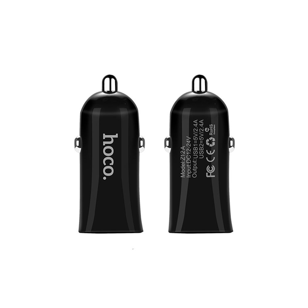 АЗУ 2 USB HOCO (Z12) 2,4A черный