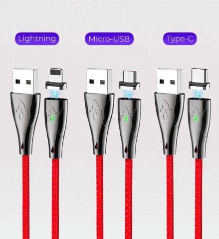 USB-кабель Type C Hoco U75a Blaze Magnetic красный