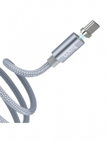 USB-кабель Type C HOCO U40A магнит метал серый