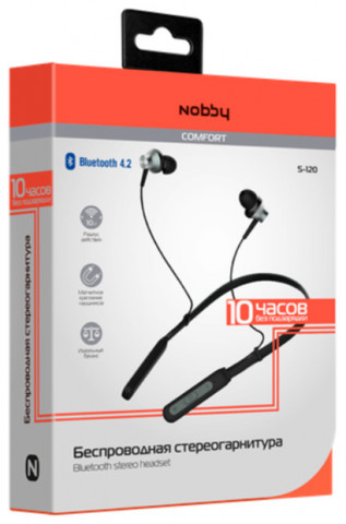 Bluetooth-гарнитура Nobby Comfort S-120 черный