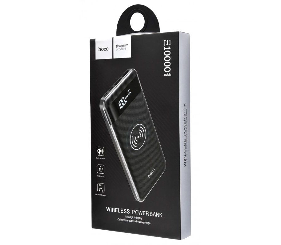 Портативный аккумулятор Hoco 10000 мАч J37 Wireless Black