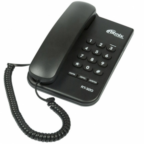 Шнуровой телефон Ritmix RITMIX RT-320 black