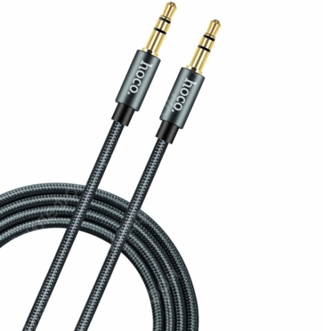 Аудио-кабель AUX 3.5 mm Hoco UPA 03 темно-серый