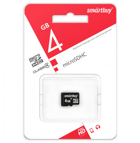 Карта памяти MicroSD 4GB SmartBuy