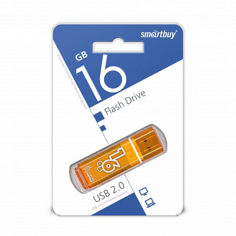 USB-накопитель SmartBuy 16Gb Glossy series оранжевый
