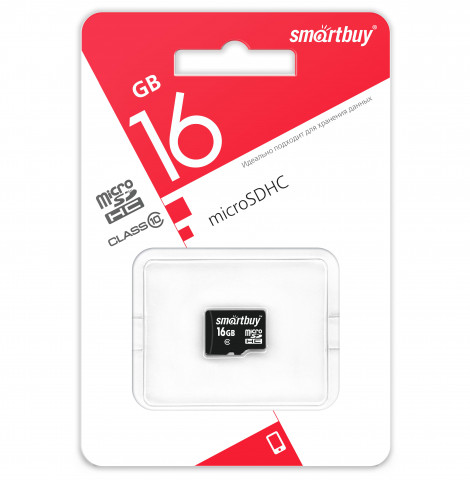 Карта памяти MicroSD 16GB SmartBuy Class10